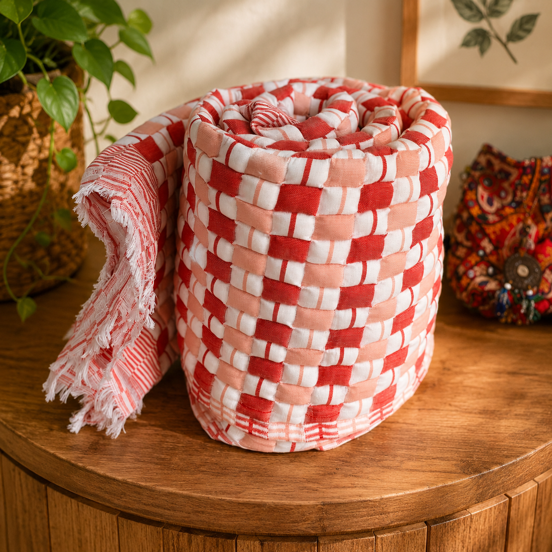 Handwoven Double Bed Sujani Quilt